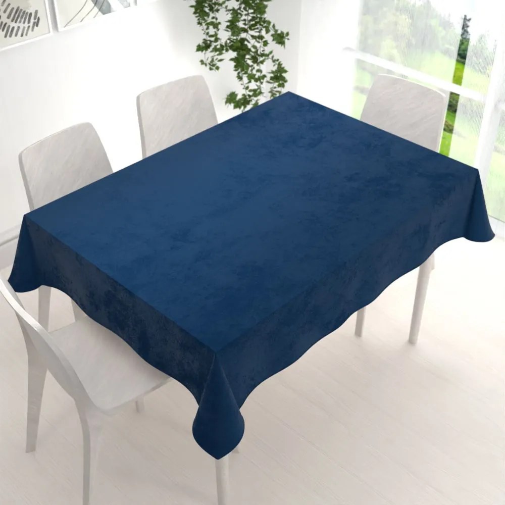 Biante Veľký zamatový obdĺžnikový obrus Velvet Premium SVP-029 Námornícka modrá 220x260 cm