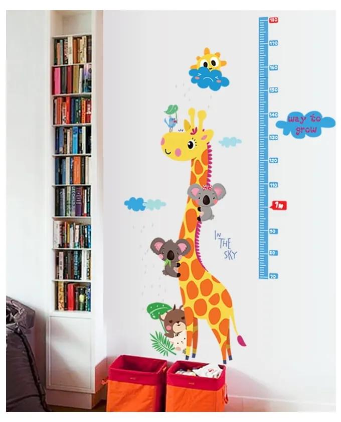 Detská samolepka – meter na dvere/na stenu 60x120 cm Giraffe &amp; Koalas – Ambiance