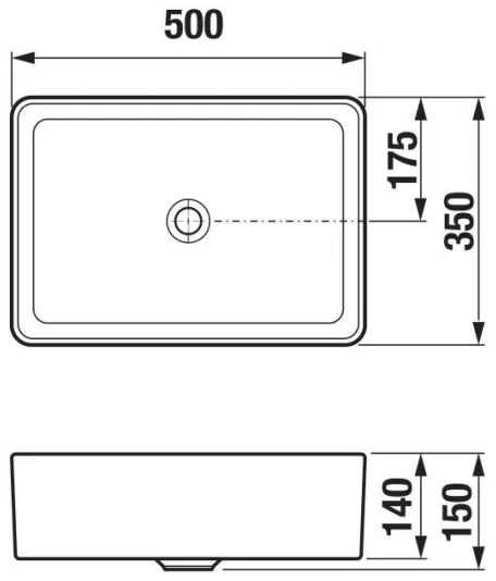 JIKA H8184230001121 - Umývadlo na dosku CUBITO 50x35 cm keramika/biela