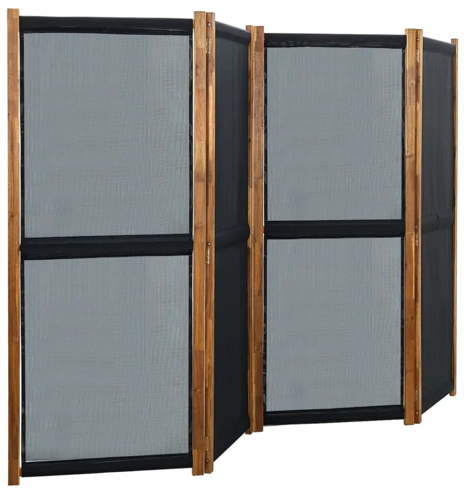 vidaXL 4-panelový paraván čierny 280x170 cm