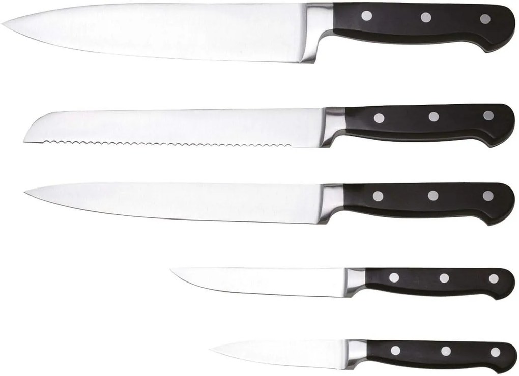Sada kuchynských nožov z nehrdzavejúcej ocele s dreveným stojanom SSW 6 ks