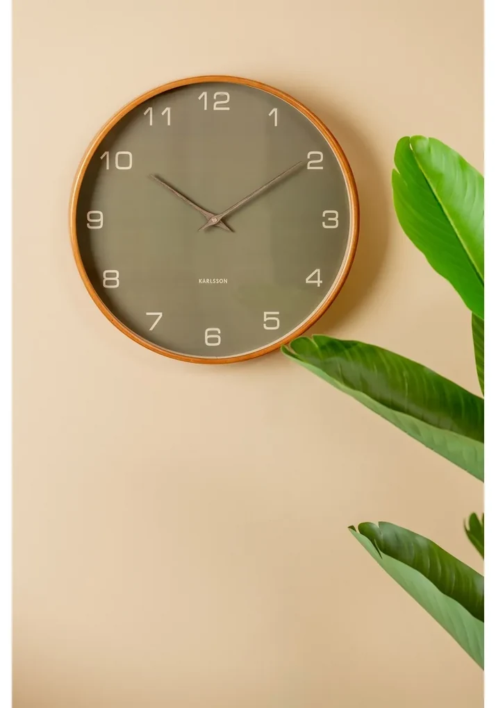 Dizajnové nástenné hodiny Karlsson 5993MG hnedé,priemer 40 cm