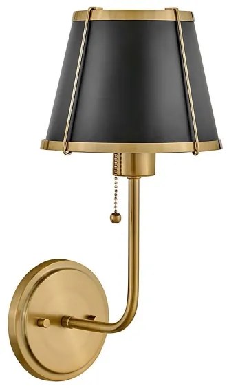 Hinkley HK-CLARKE1-BR-BK - Nástenná lampa CLARKE 1xE27/40W/230V mosadz/čierna