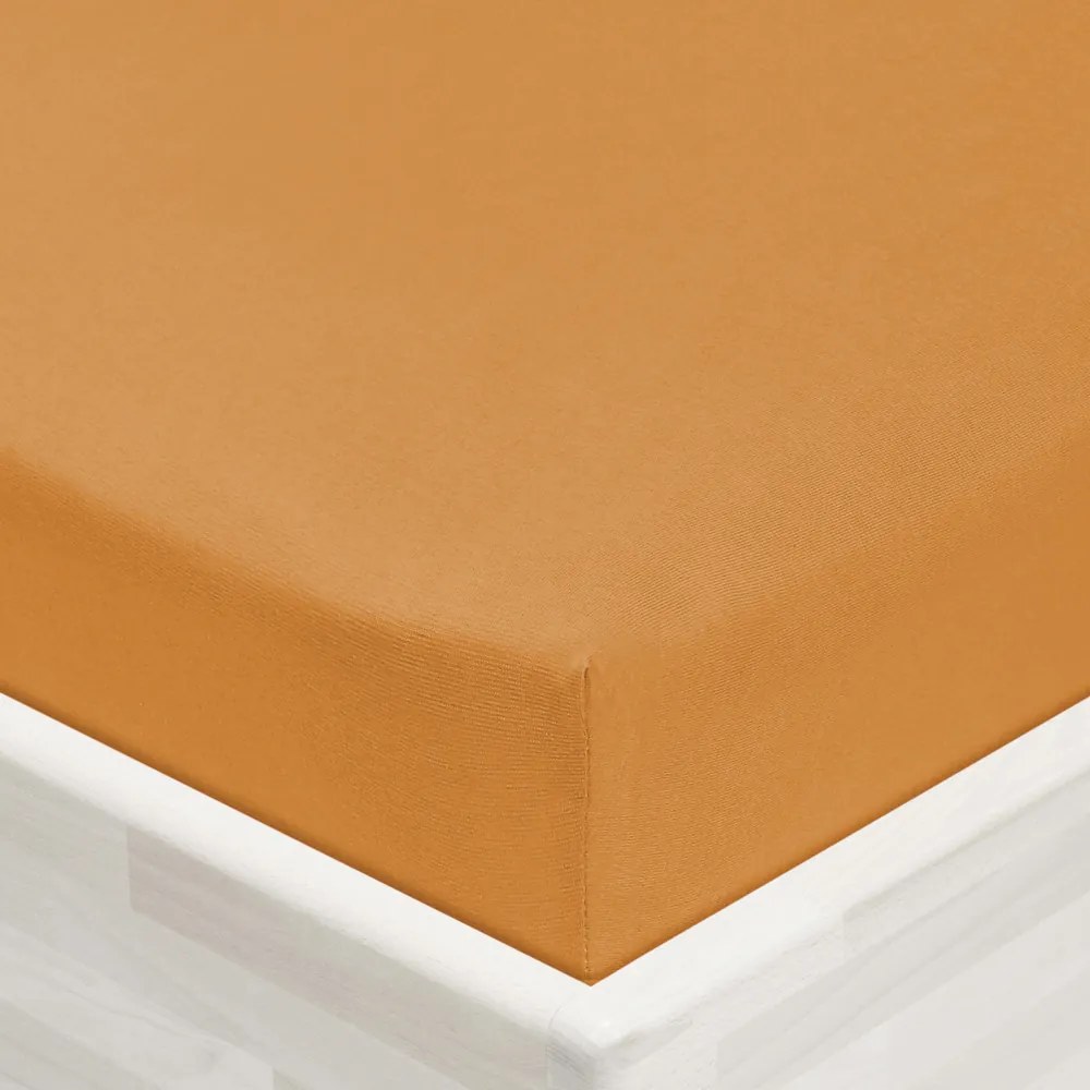 Detské jersey napínacie prestieradlo do postieľky JR-022 Okrové 60 x 120 x 10 cm - do postieľky