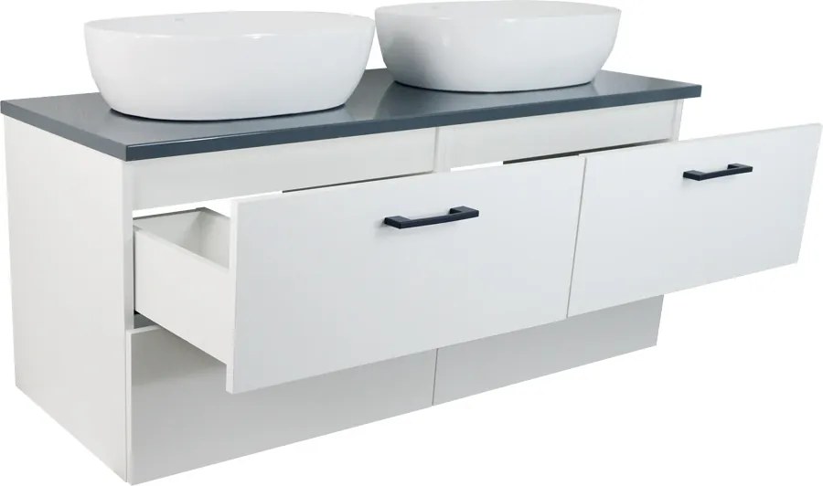 Comodo Kúpeľňová skrinka pod doskové umývadlo Agria NEW W 120-HD - biela/antracit