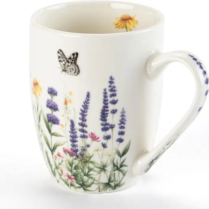 Sada porcelánových hrnčekov LEVANDUĽA A MOTÝLI v darčekovej krabičke 350 ml 2 ks