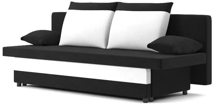 Moderná rozkladacia pohovka bielo-čiernej farby 192 x 78 cm