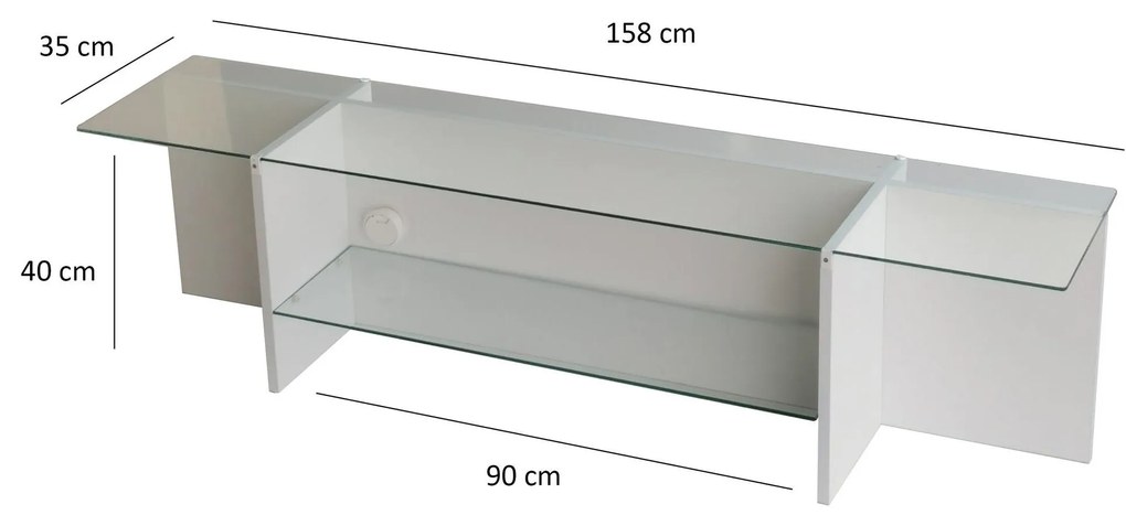 TV stolík Dosada (biela) . Akcia -19%. Vlastná spoľahlivá doprava až k Vám domov. 1095492