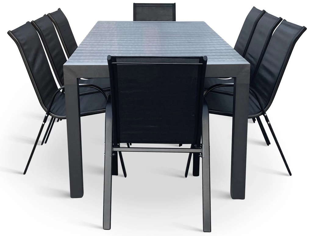 Záhradný jedálenský set Grande Pasto + 8x kovová stolička Ramada