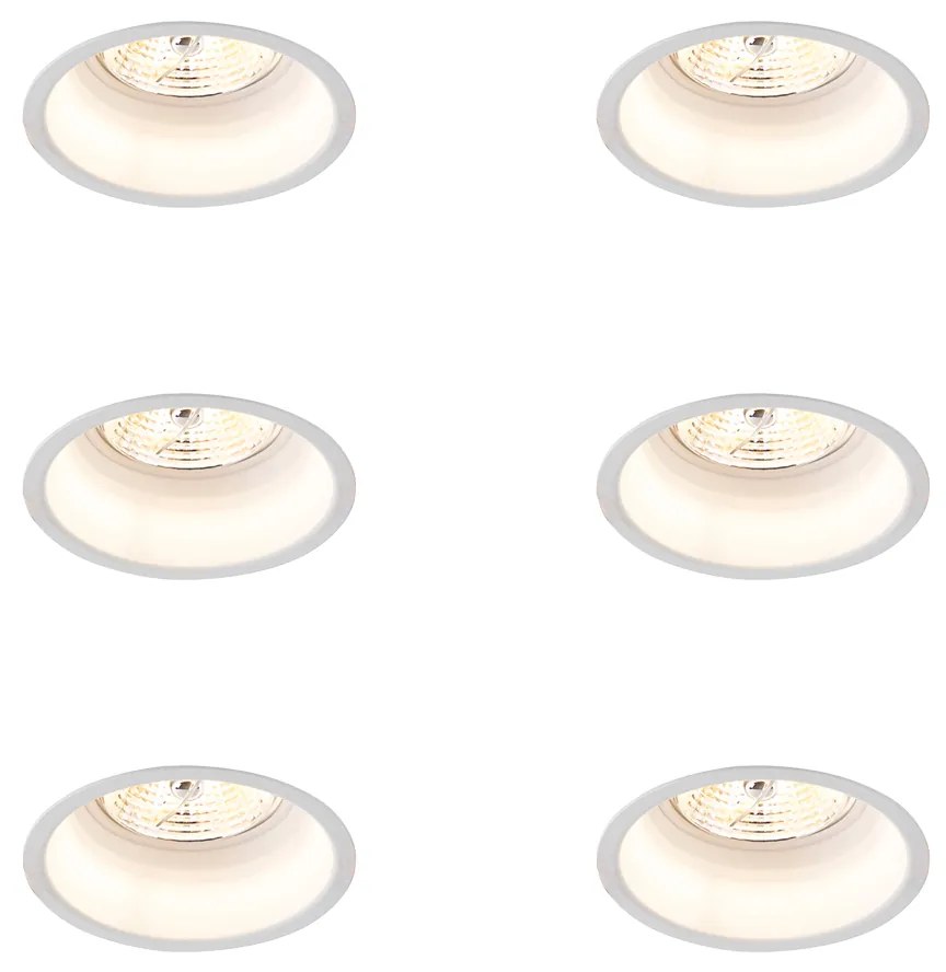 Sada 6 moderných zapustených bodových svetiel biela AR70 - Dept