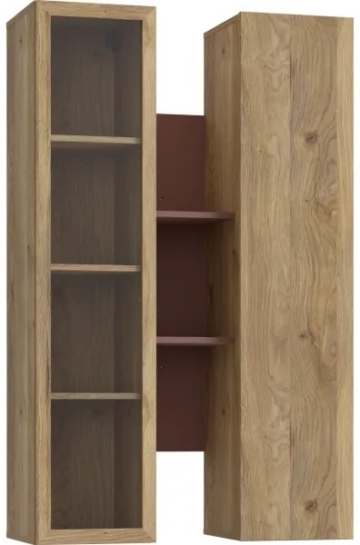 Nástenná polica INAR dub/hnedá