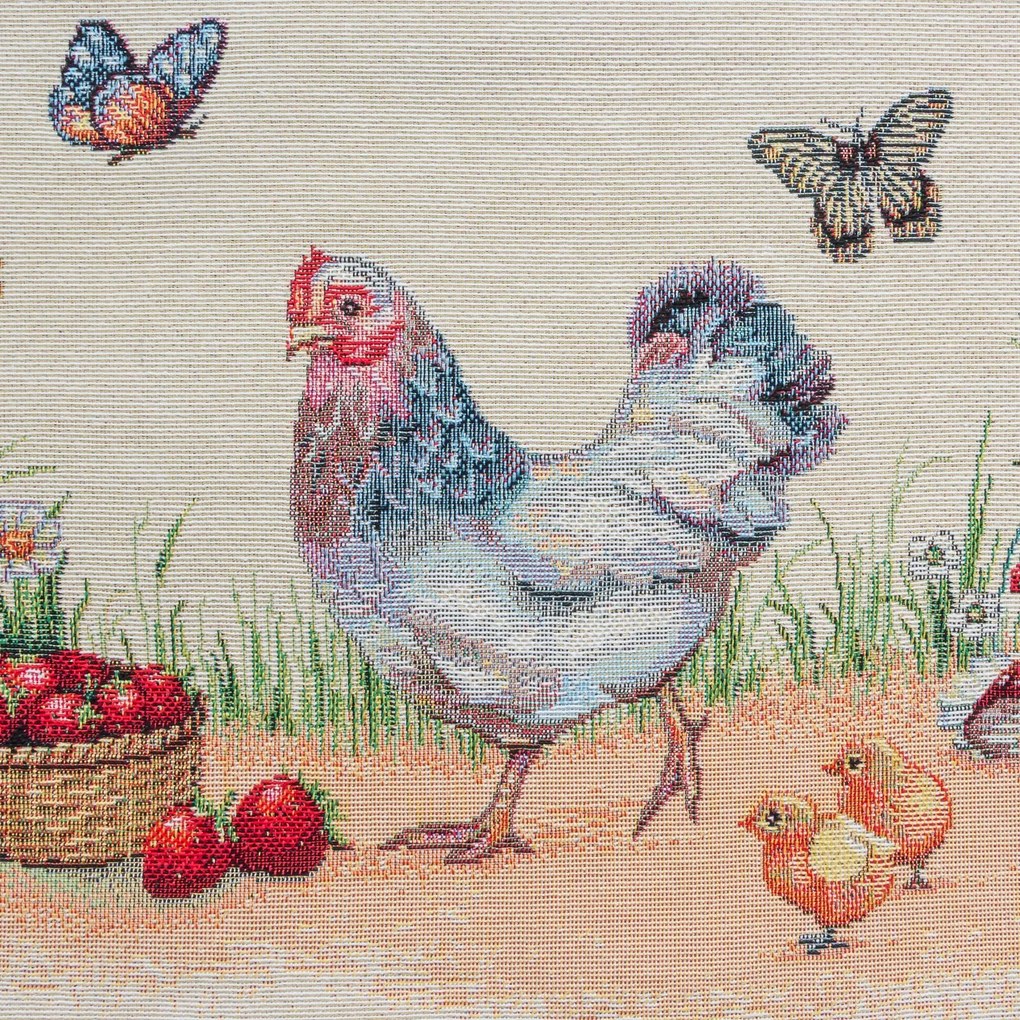 GOBELÍNOVÝ BEHÚŇ NA STÔL FOWL 45X140 CM VZOROVANÁ
