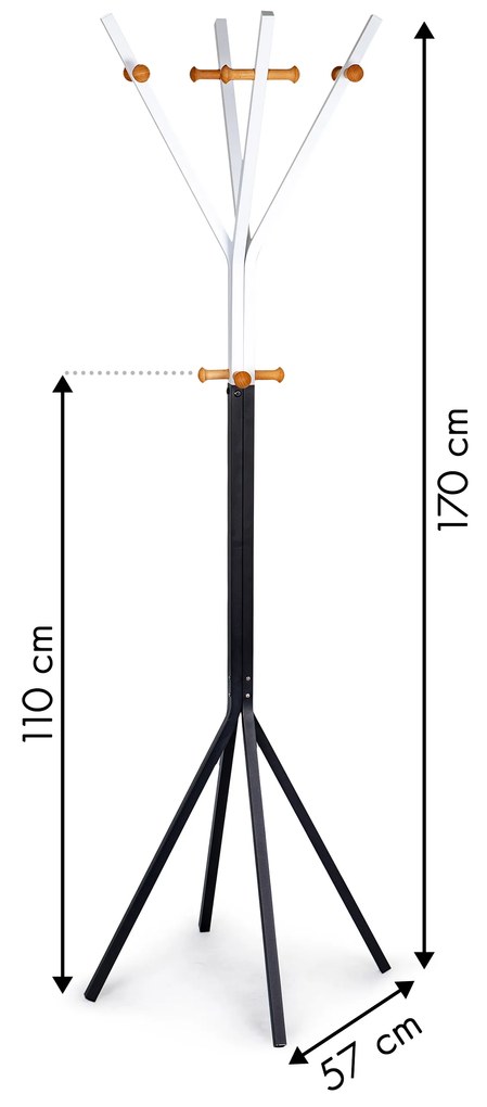 ModernHome Bielo-čierny vešiak na oblečenie