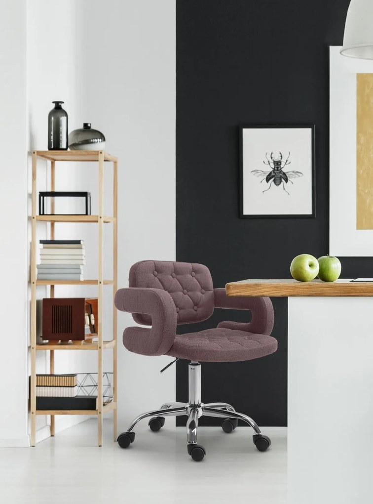 Design-Shop Pracovná stolička Dublin - látka - Hnedá