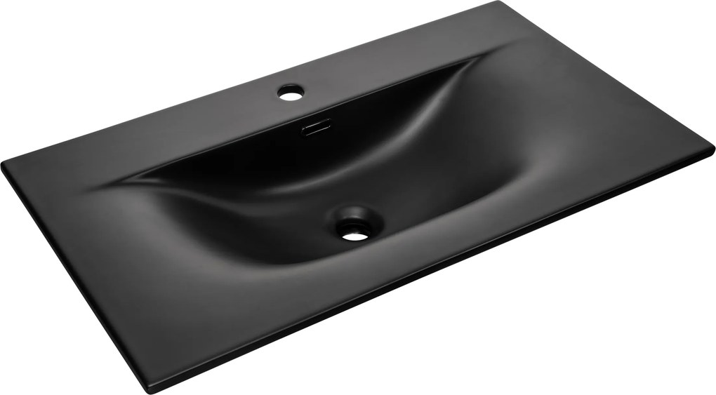 Comad Nábytkové keramické umývadlo SKY 1 BLACK MATT 80 DP, 81x46 cm, čierna matná