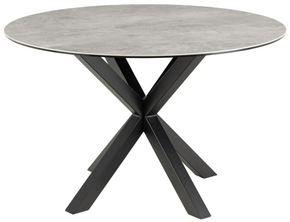 Jedálenský okrúhly stôl Heaven 119 cm sivý mramor/čierny