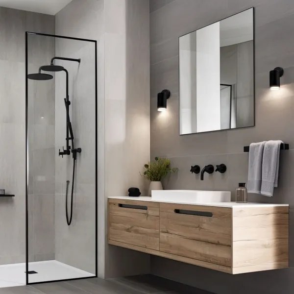 LED RGBW Stmievateľné kúpeľňové bodové svietidlo TURYN 1xGU10/4,8W/230V IP44 čierne