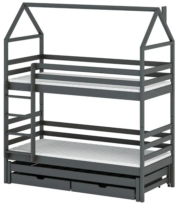 Posteľ Domček Dalia 80x160 grafit