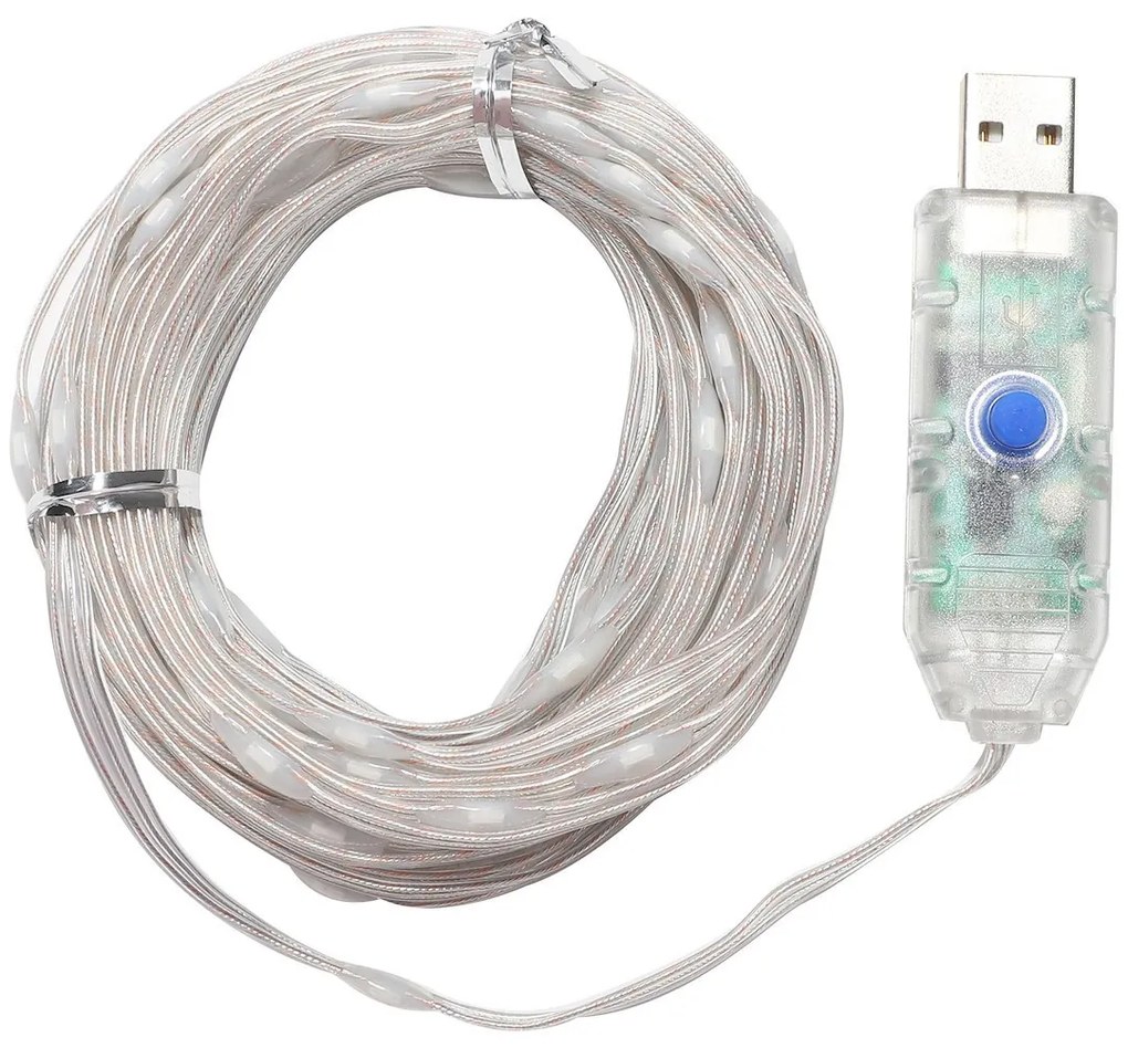 Ecolamp LED svetelná reťaz Wizard, 10m, RGB, ovládač