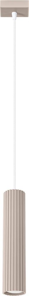 Závesné svietidlo Karbon, 1x tmavobéžové hliníkové tienidlo