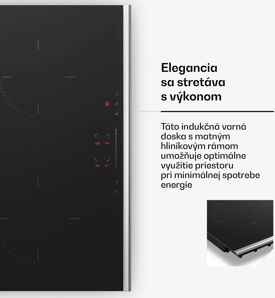 Klarstein Verosteel indukčná varná doska | Elegantná, minimalistická, výkonná | 4 varné zóny | 7400 W | 60 cm