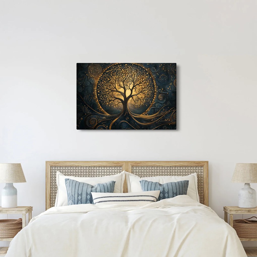 Obraz – Strom so zlatou aurou (90x60 cm)