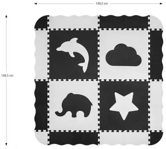 Penové puzzle podložka ohrádka Jolly 2x2 Grey