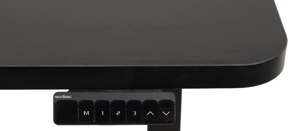 Výškovo nastaviteľný elektrický stôl BestBerg BBAT-12BB / rozmer 120x60 cm / výška 93,4-125,4 cm / čierny