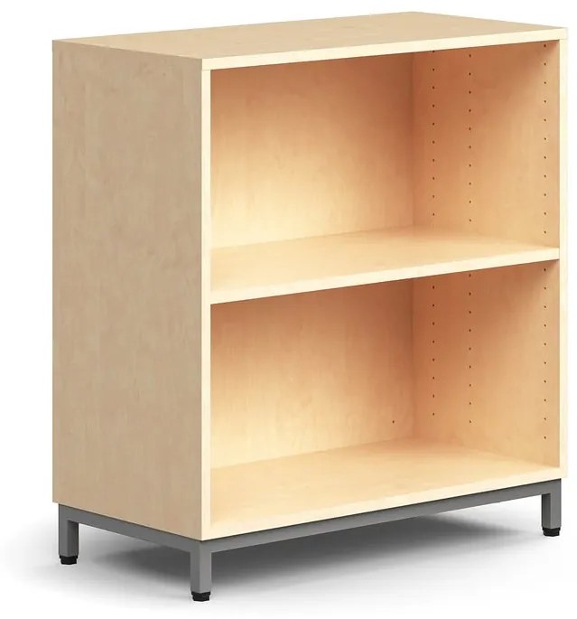 Knižnica QBUS, 1 polica, na nožičkách, 868x800x400 mm, strieborná, breza