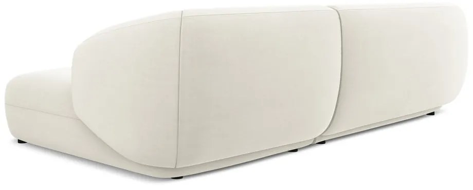 Biela zamatová rohová pohovka (pravý roh) Moana – Makamii