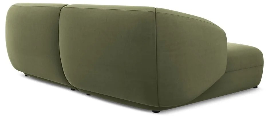 Zelená zamatová rohová pohovka (ľavý roh) Moana – Makamii
