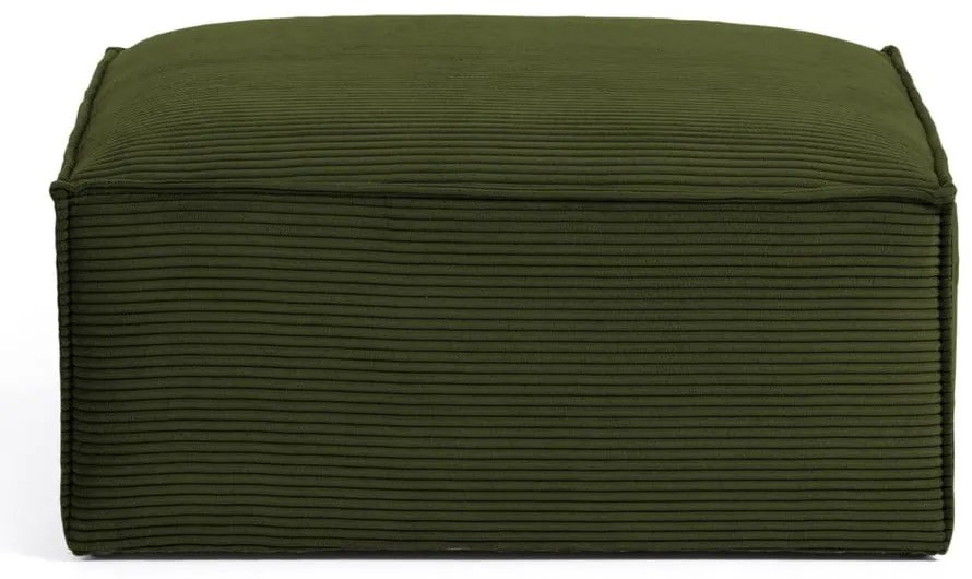 Zelená menčestrová podnožka Blok – Kave Home