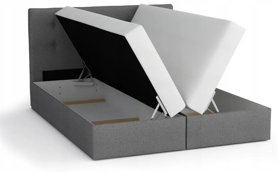 Kontinentálna posteľ 180x200 cm Mimosa Comfort (melírovaná čierna + biela) (s roštom a matracom). Vlastná spoľahlivá doprava až k Vám domov. 1056244