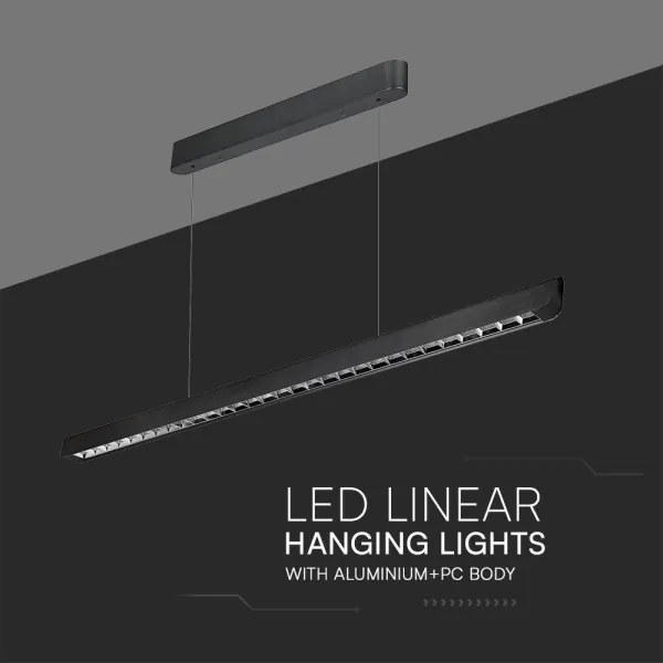 LED Luster na lanku LED/36W/230V 3000/4000/6400K čierna