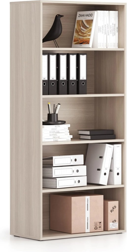 Kancelársky regál BLOCK, 800 x 400 x 1748 mm, dub prírodný