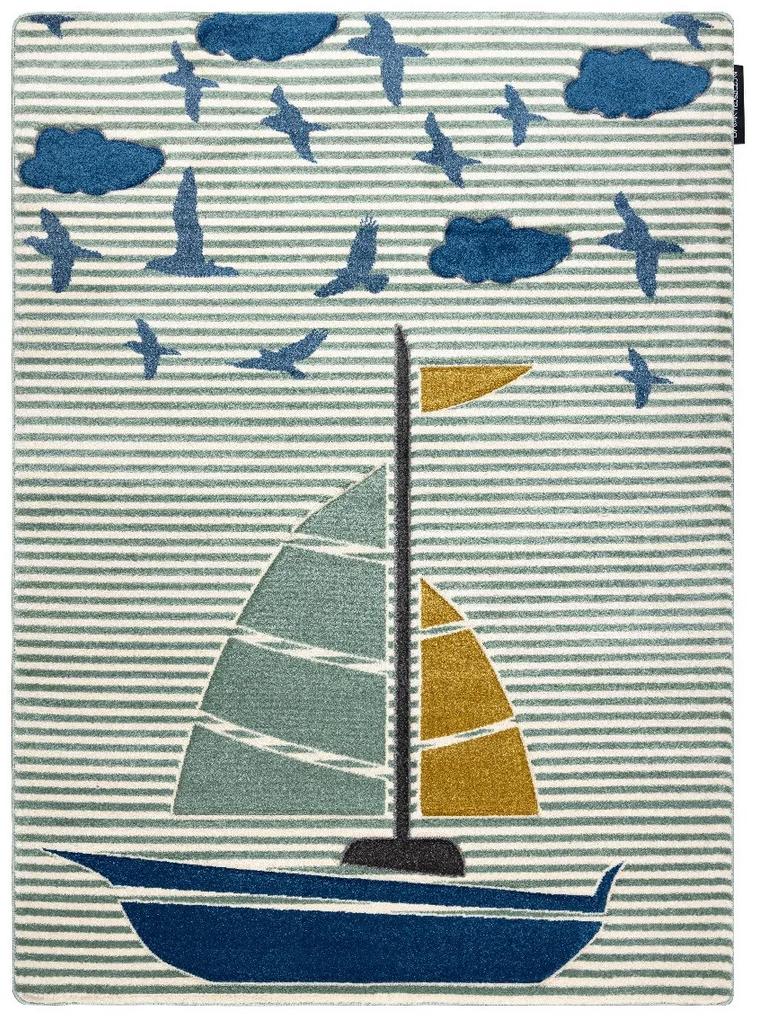 Dywany Łuszczów Detský kusový koberec Petit Sail boat green - 160x220 cm