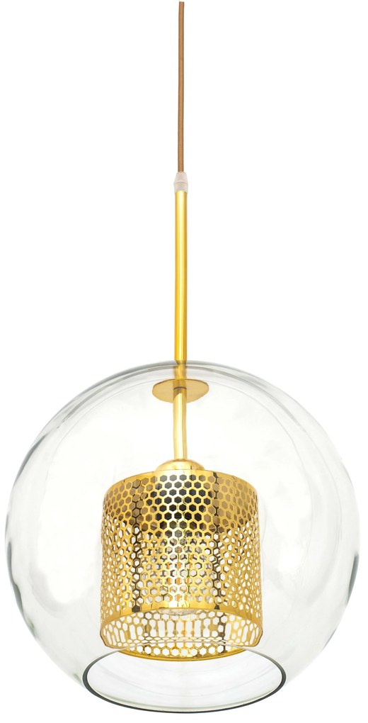 Toolight - závesná sklenená lampa APP555-1CP 25cm, zlatá, OSW-08748