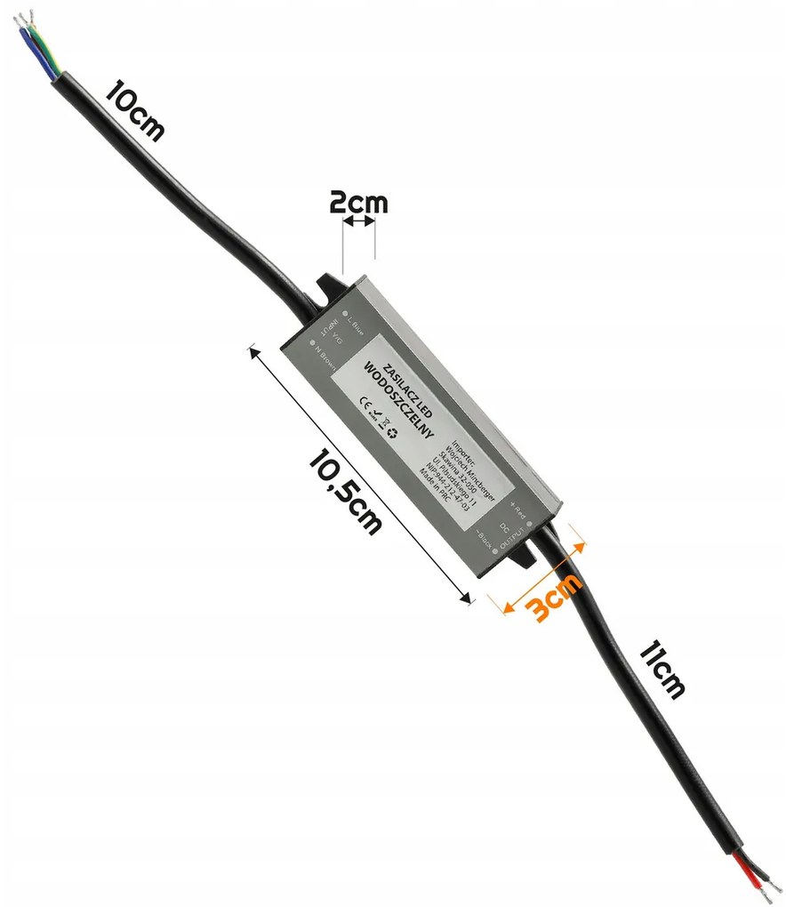 BERGE LED hermetický zdroj - 24V - 15W - 0,63A - IP67