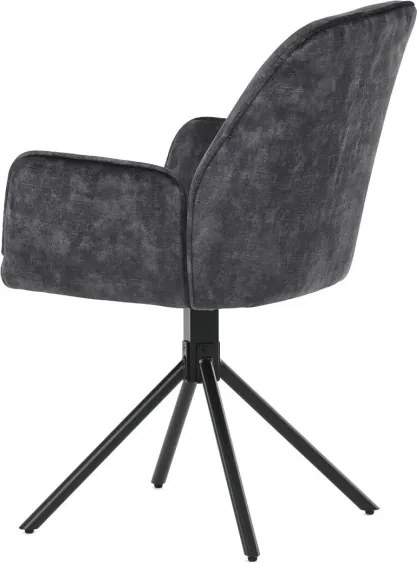 Jedálenská stolička zamatová, čierna HC-511 BK4