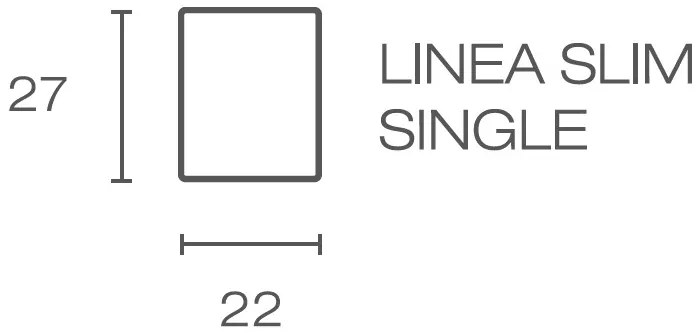 LINEA SLIM SINGLE - Drevená lamela na stenu, čierna, 2650 x 22 x 27 mm