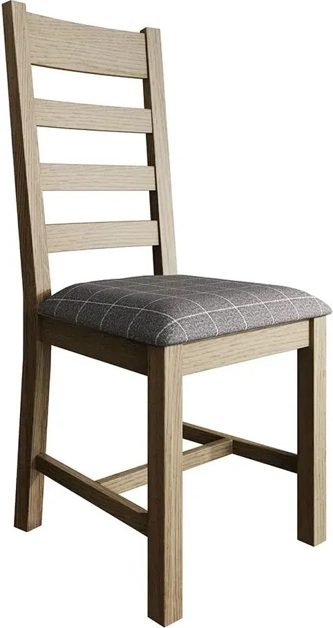 Jedálenská stolička so šedým látkovým poťahom, 45x52x105 cm