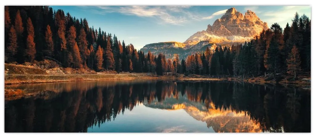 Obraz - Alpy, Taliansko, Dolomity, Lago Antorno (120x50 cm)
