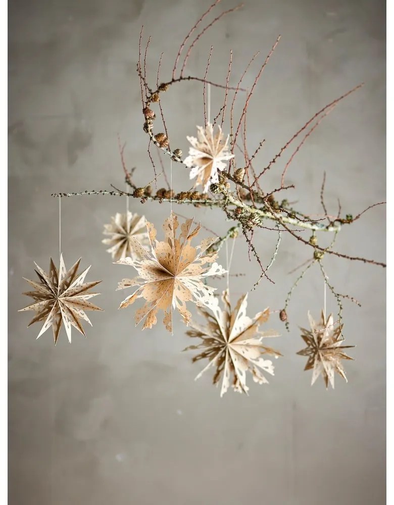 Papierové závesné vianočné dekorácie v súprave 6 ks Star – Bloomingville