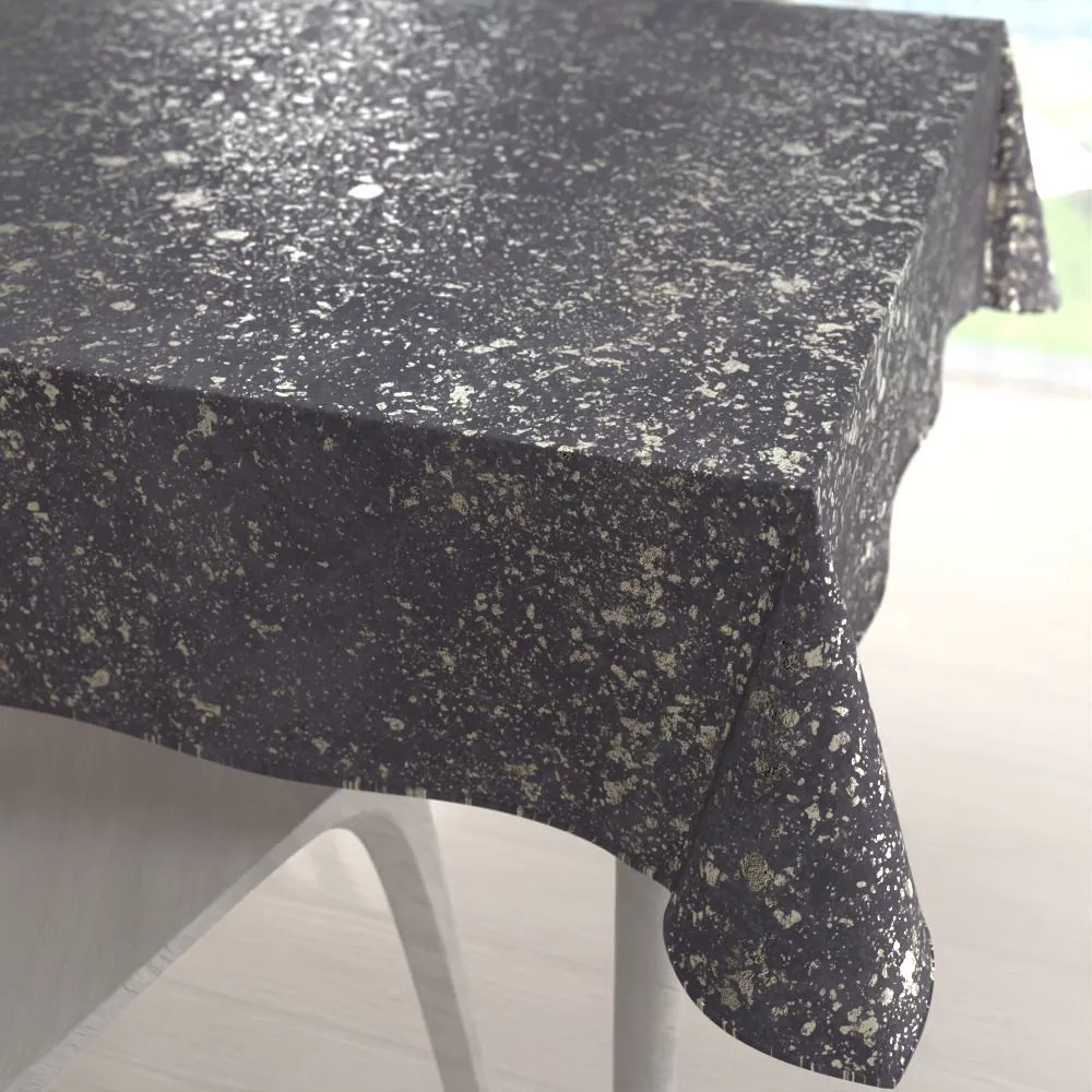 Biante Zamatový štvorcový obrus Isabela IBL-004 Gold Design tmavo sivý 80x80 cm