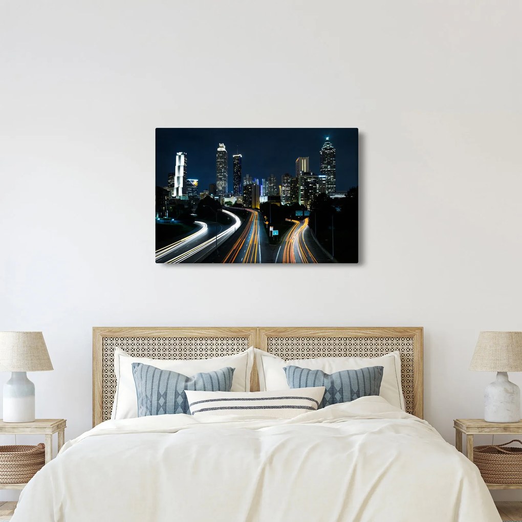 Obraz nočnej metropoly (90x60 cm)