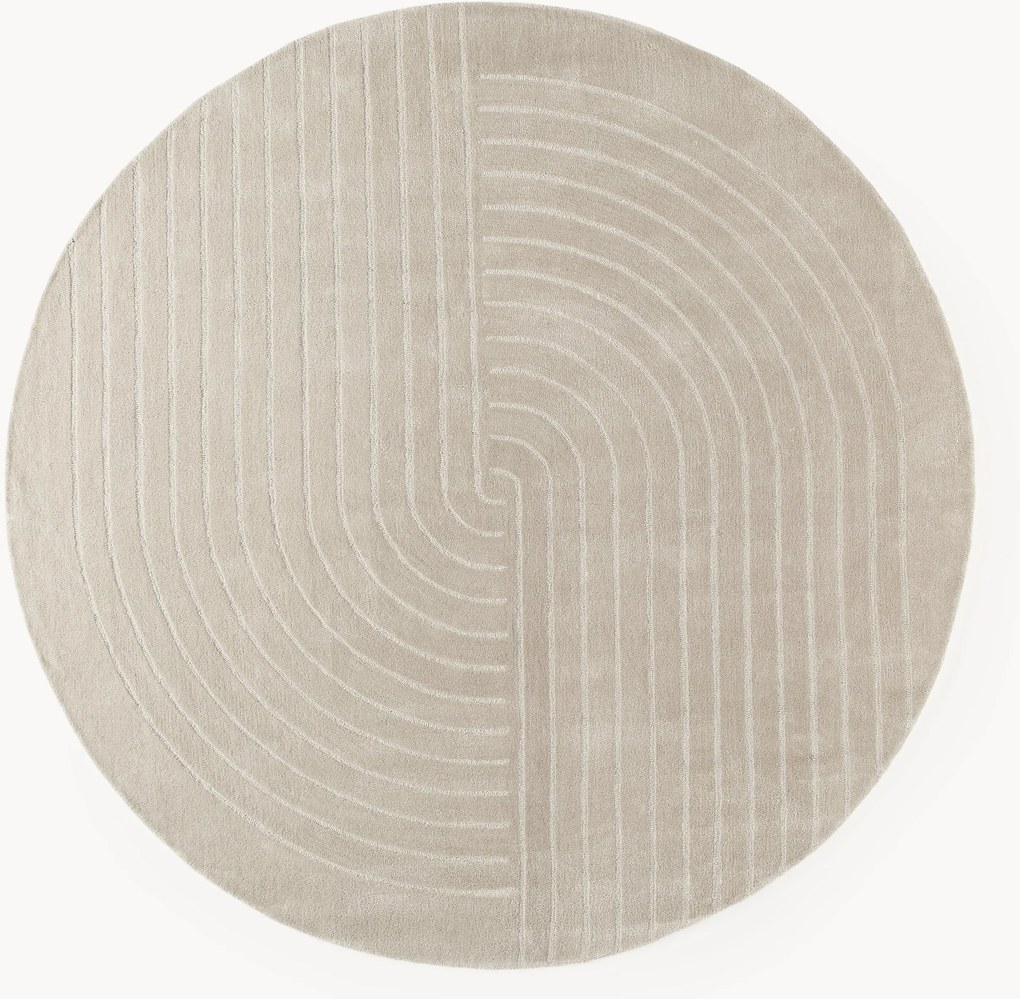 Okrúhly ručne tuftovaný vlnený koberec Mason
