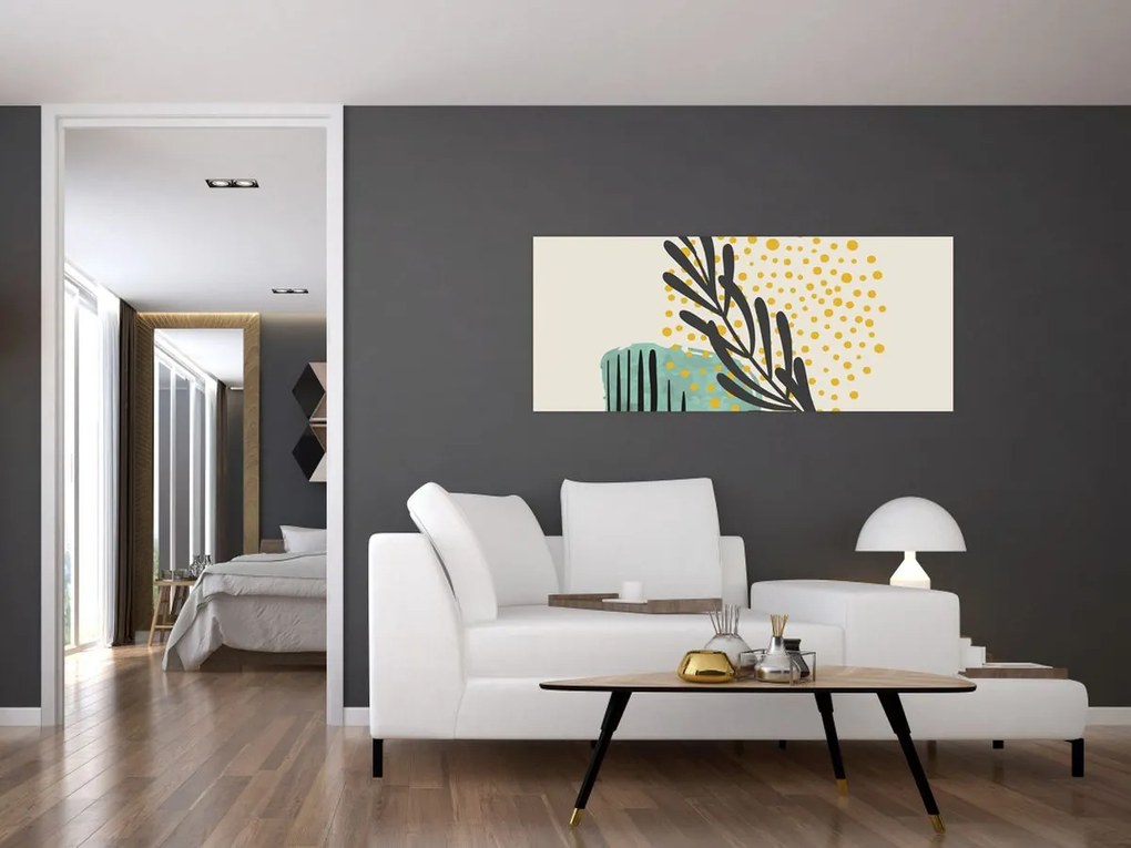 Obraz - Abstraktné listy N⁰3 (120x50 cm)