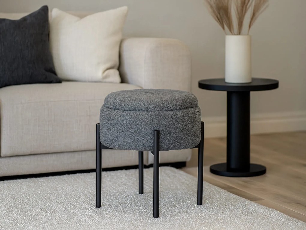 CH Taburetka s úložným priestorom Nora - sivá