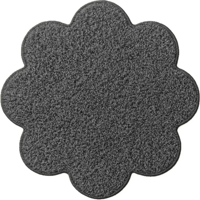 Vopi, Kusový koberec Color Shaggy šedý kvietok, 120x120 kvietok, šedá, obývacia izba