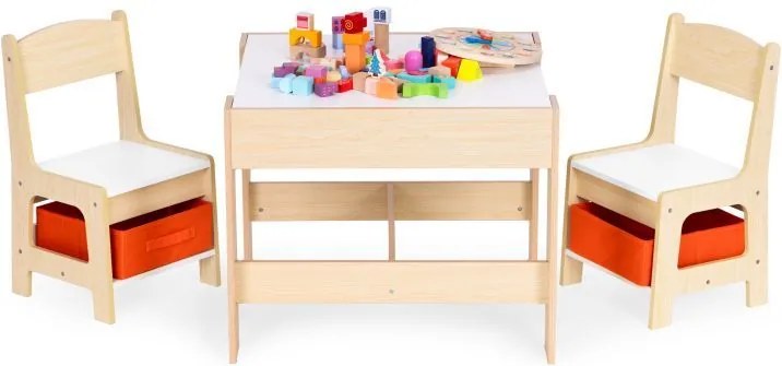 Sada nábytku pre deti stolík + 2 stoličky a kriedová tabuľa